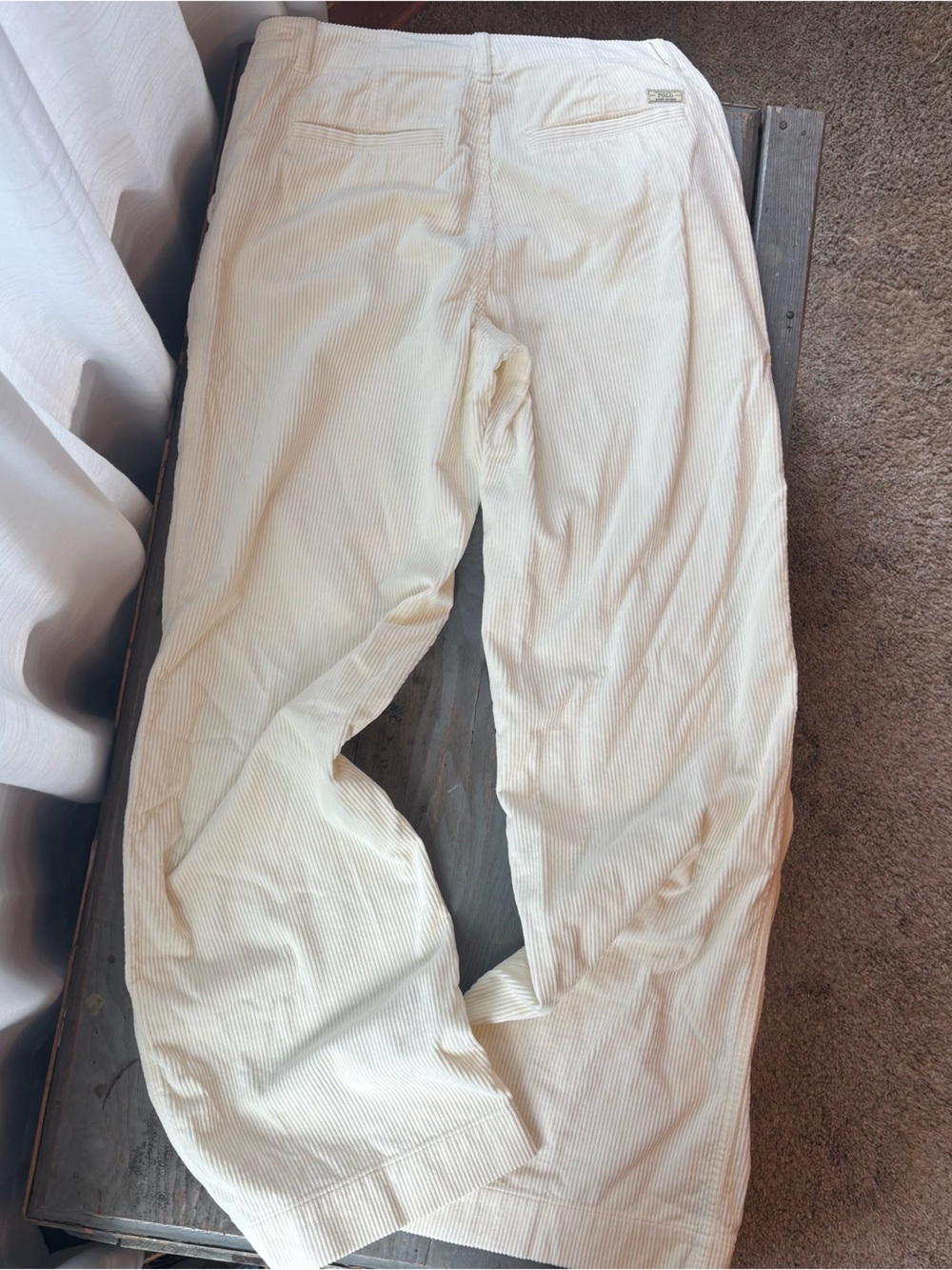 Polo Ralph Lauren Cream/off white Wide-Leg Corduroy Pants | size 2 (fits like 4) - Picture 5 of 7